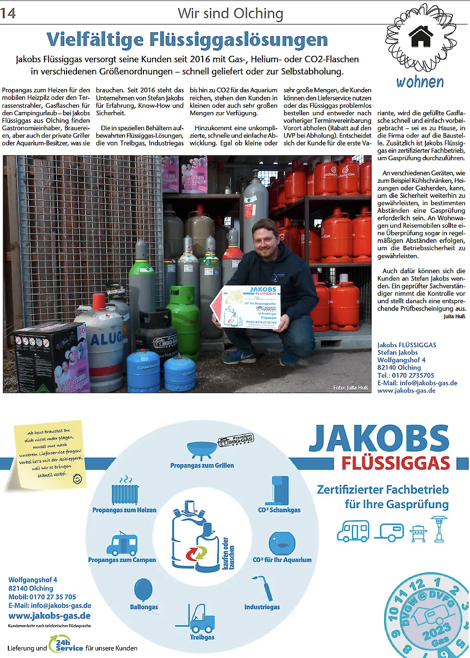 Pressebericht über Jakobs Flüssiggas